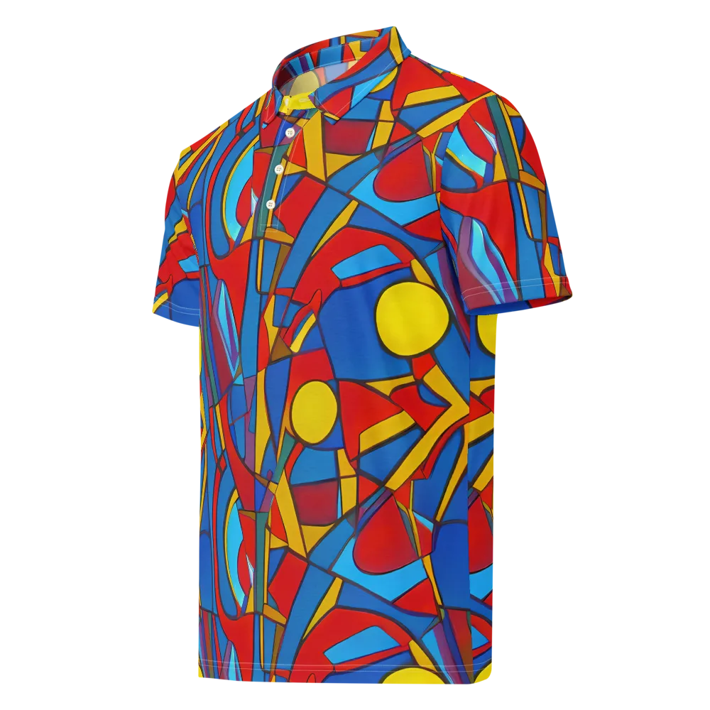 Mondrian Maze on Men's Slim Fit Polo Shirt — Left Front