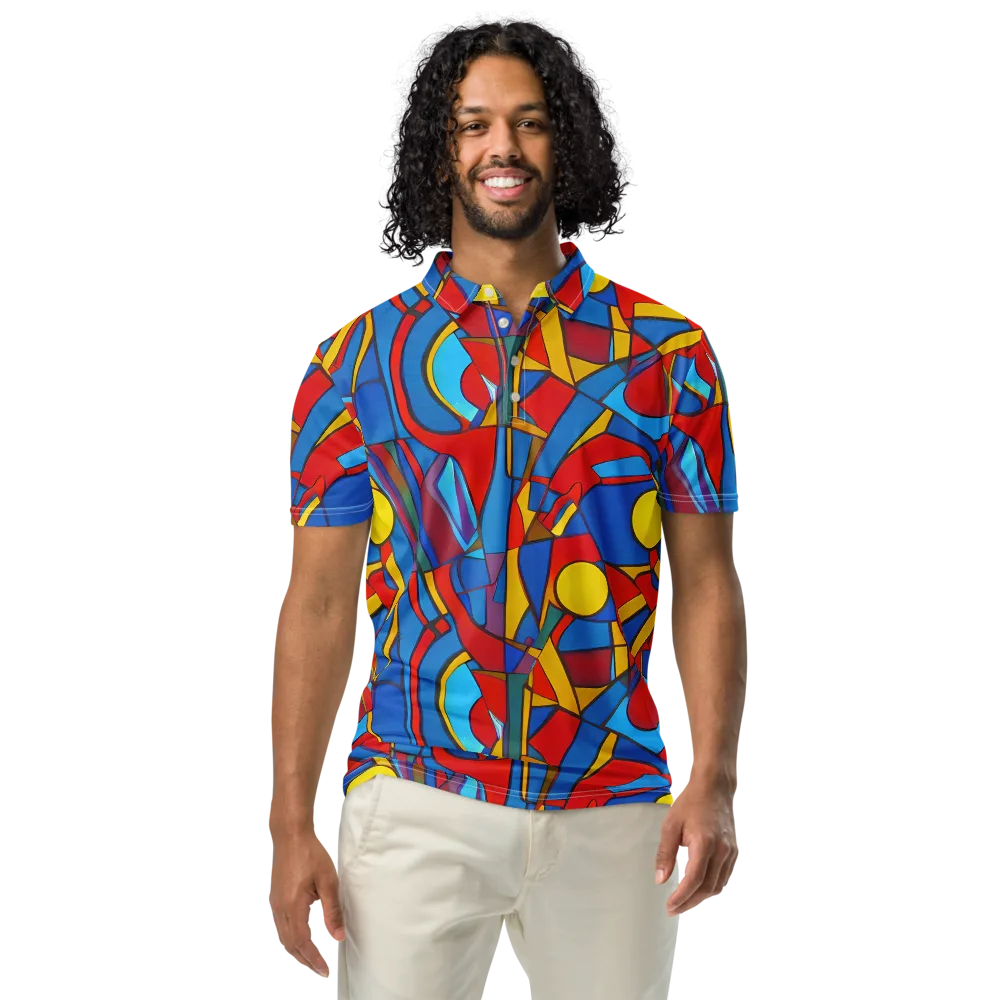 Mondrian Maze on Men's Slim Fit Polo Shirt — Front