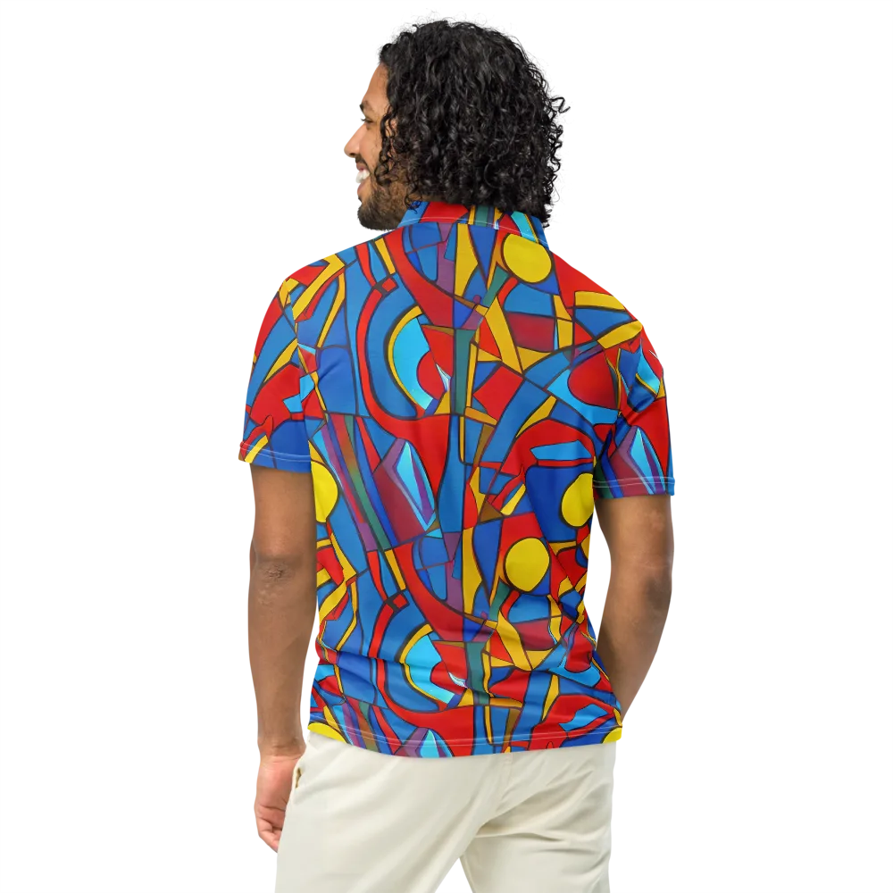 Mondrian Maze on Men's Slim Fit Polo Shirt — Back