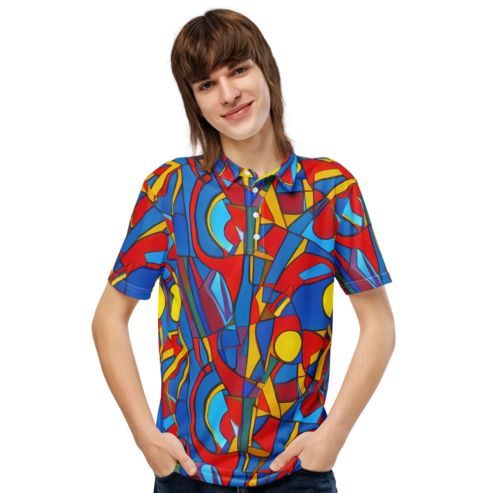 Mondrian Maze on Men's Slim Fit Polo Shirt — Front