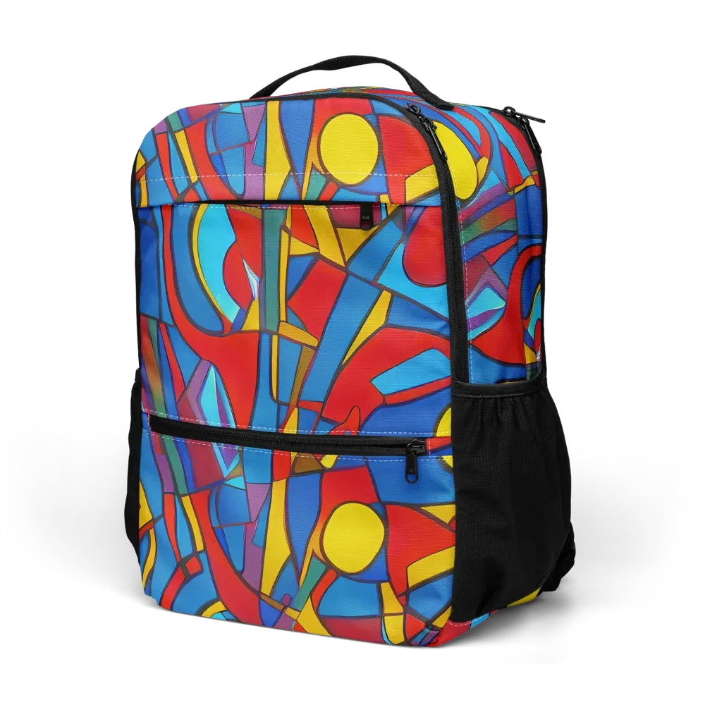 Mondrian Maze on Utility Backpack — Left Front