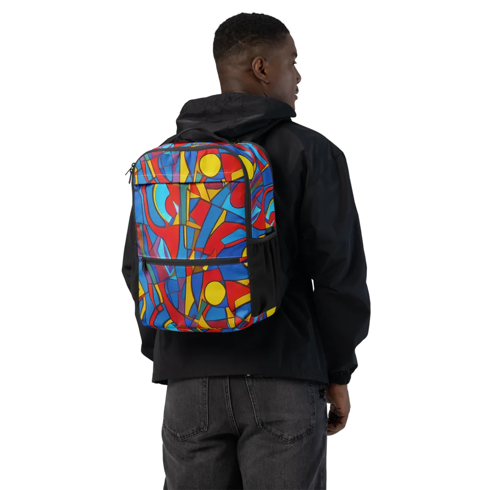 Mondrian Maze on Utility Backpack — Back