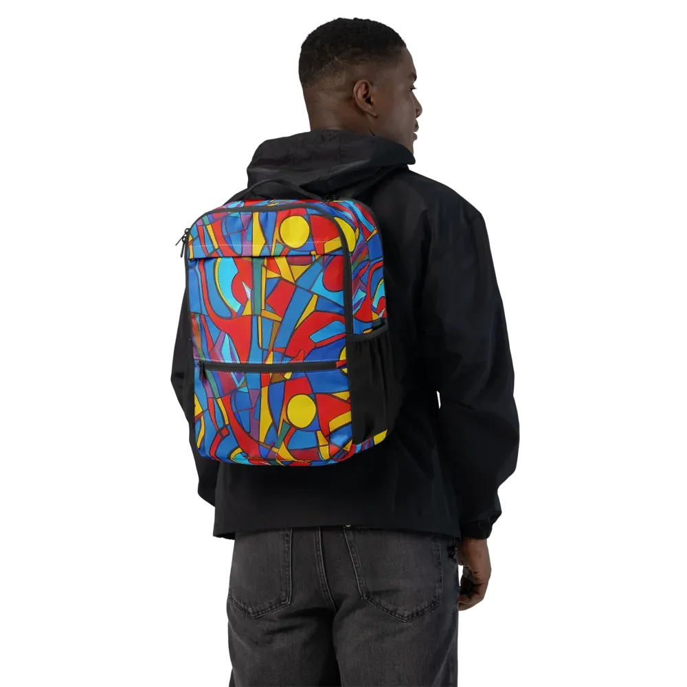 Mondrian Maze on Utility Backpack — Back