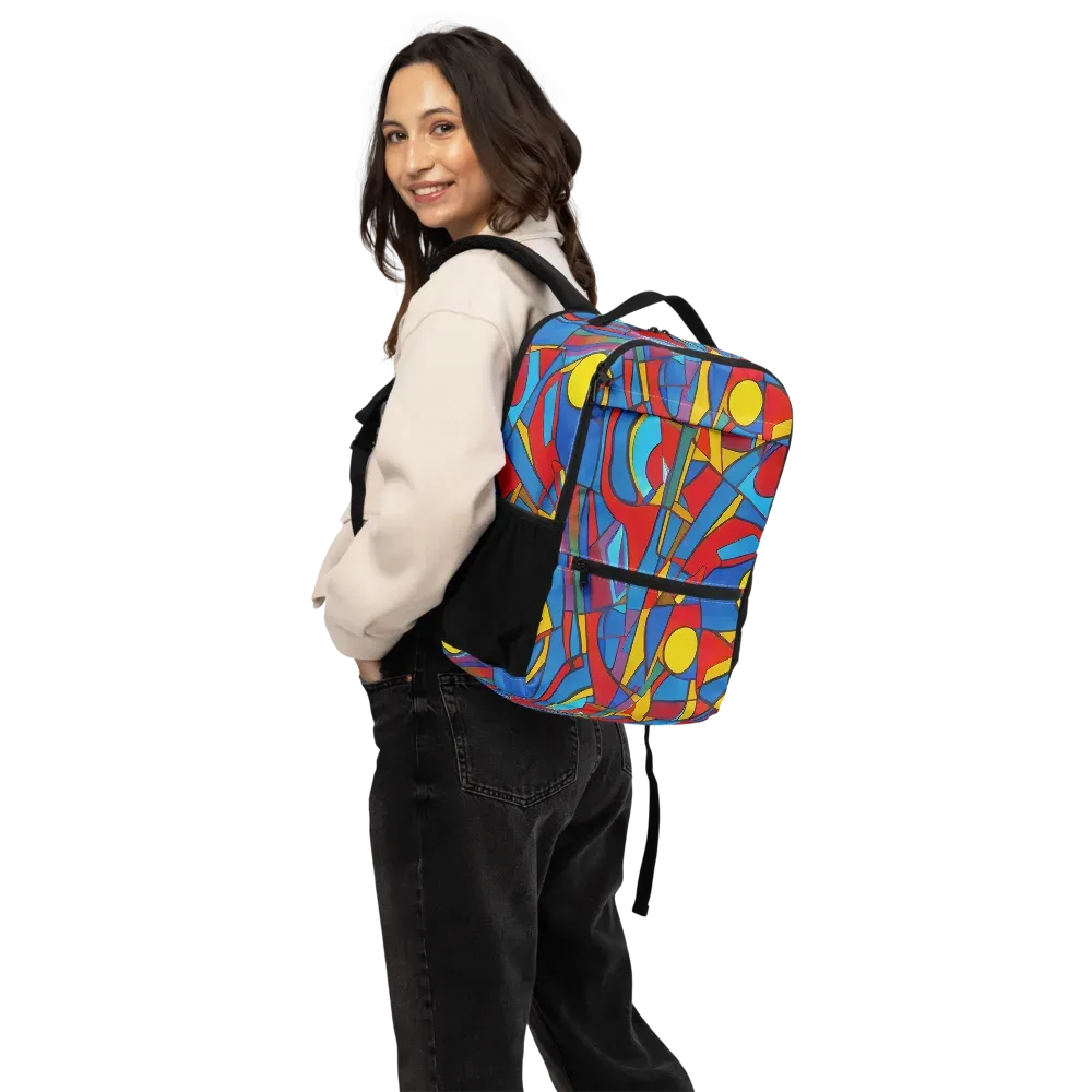 Mondrian Maze on Utility Backpack — Back