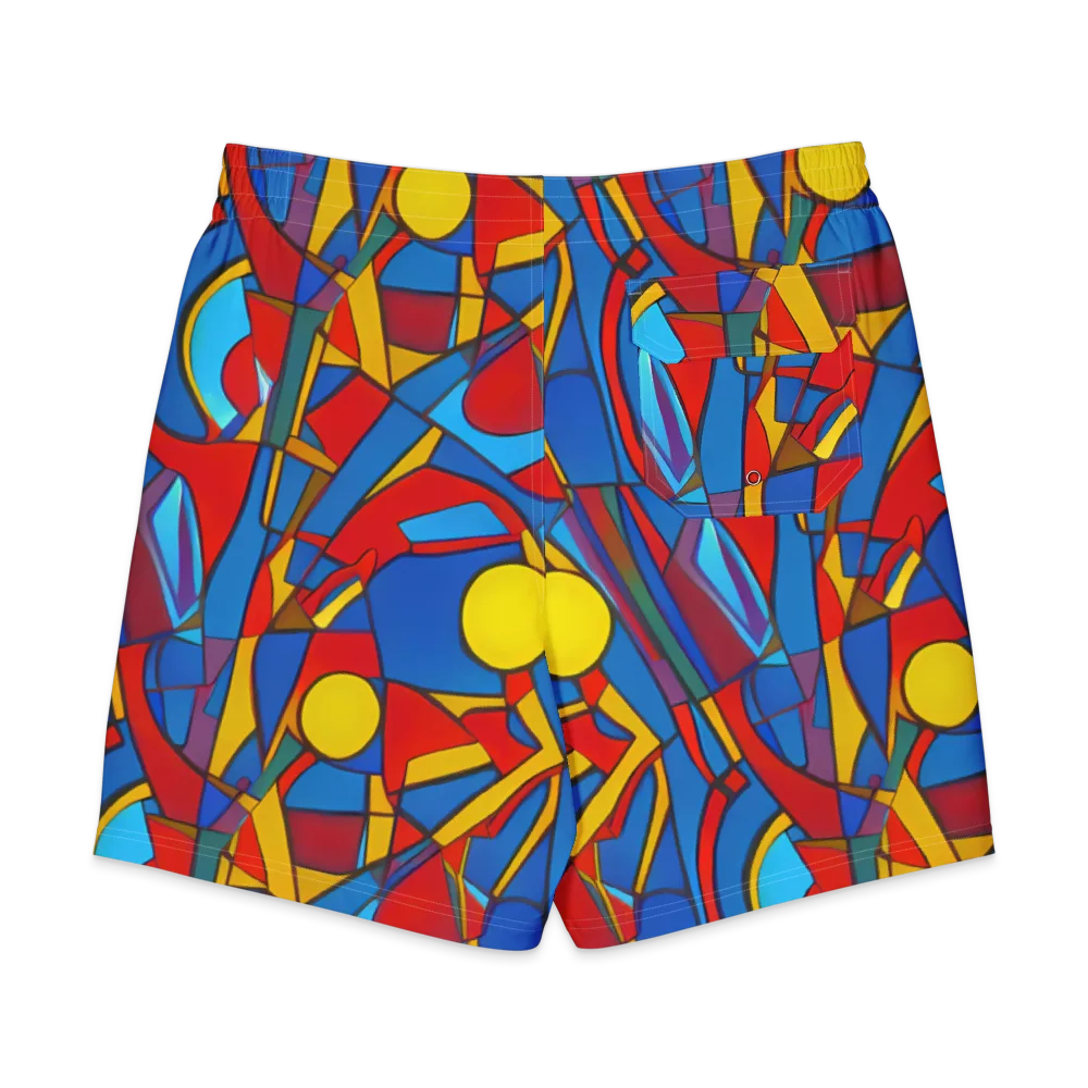 Mondrian Maze on Men's Board Shorts — Back
