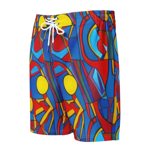 Mondrian Maze on a Men's Board Shorts