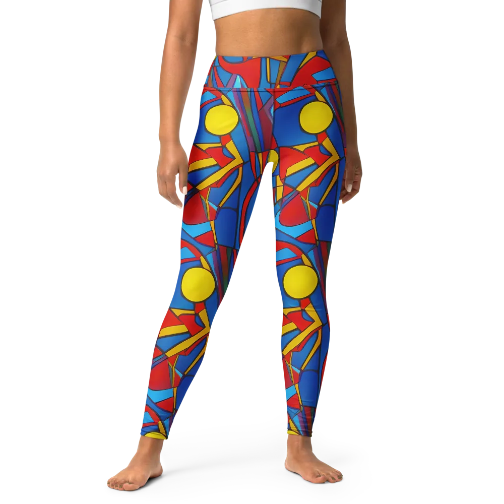 Mondrian Maze on Yoga Leggings — Front