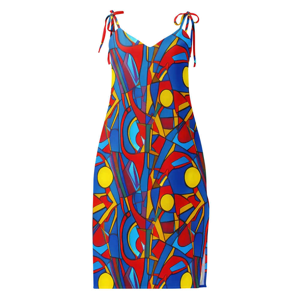 Mondrian Maze on Slip Dress — Front