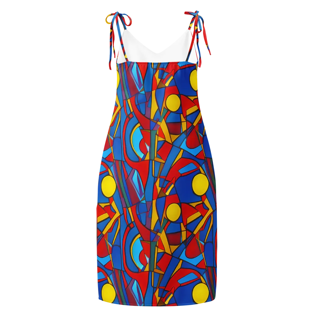 Mondrian Maze on Slip Dress — Back