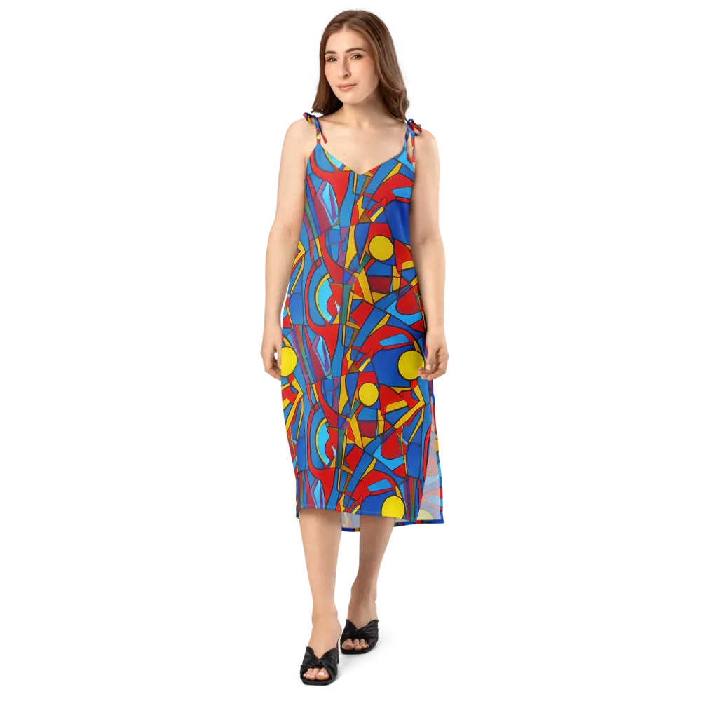 Mondrian Maze on Slip Dress — Front