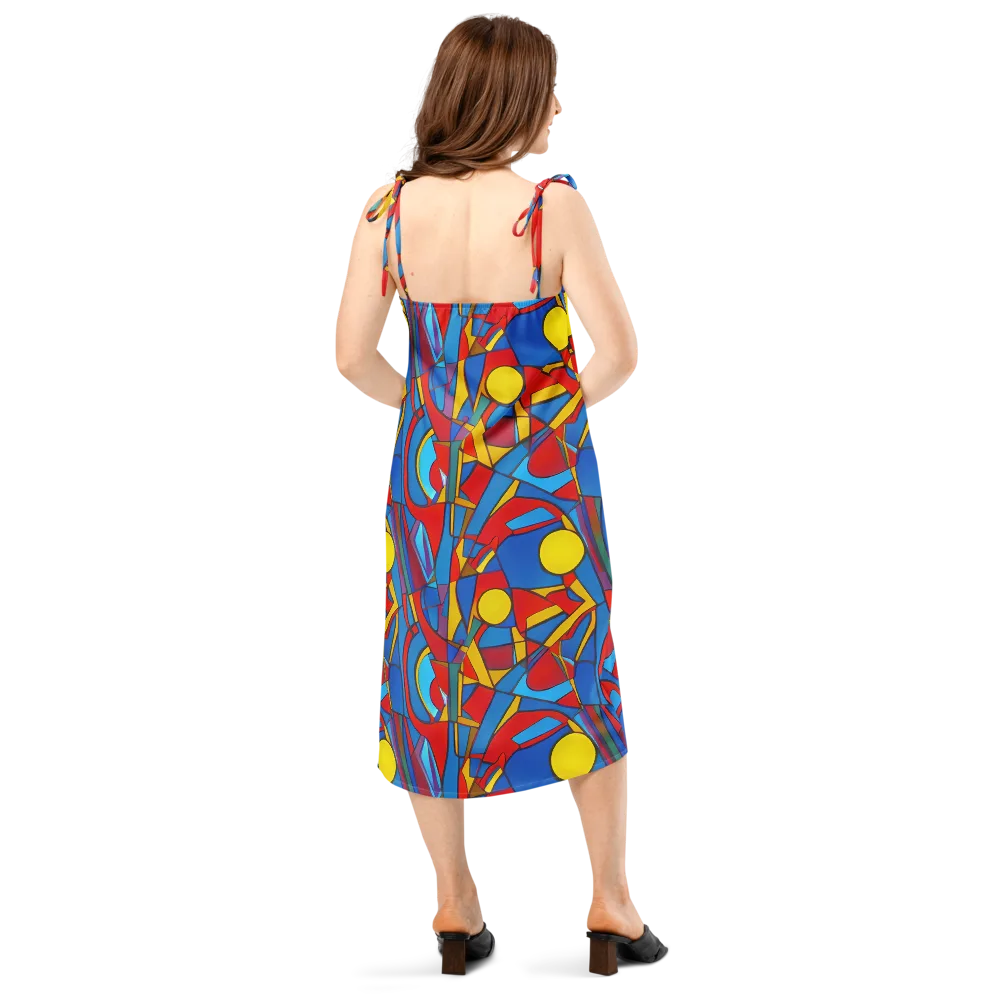 Mondrian Maze on Slip Dress — Back