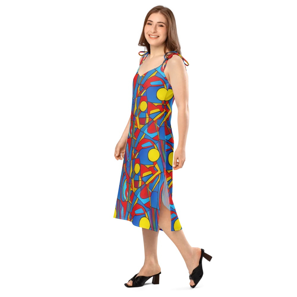 Mondrian Maze on Slip Dress — Left Front