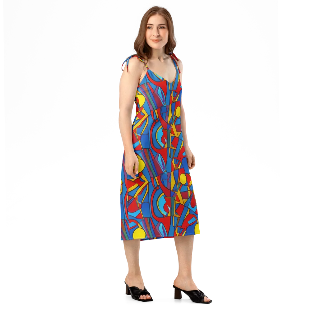 Mondrian Maze on Slip Dress — Right Front