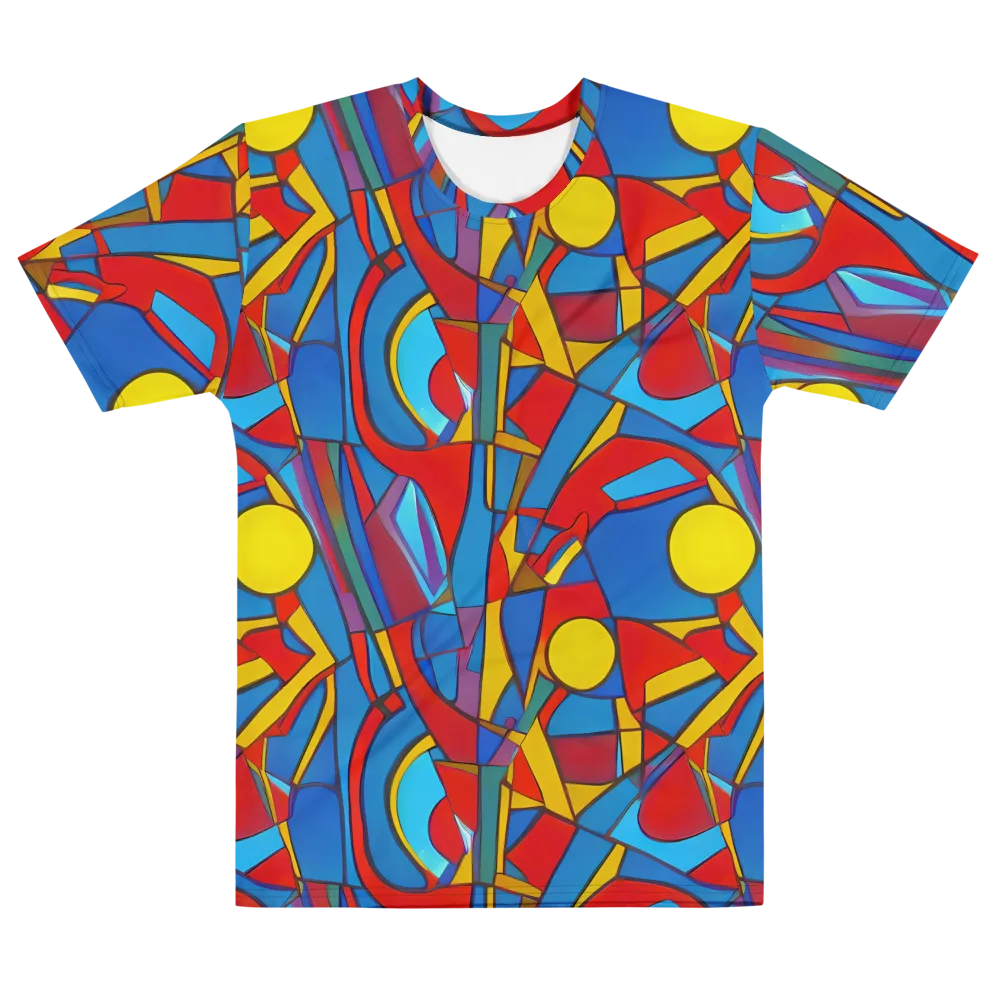 Mondrian Maze on Men's Cotton Crew Neck T-Shirt — Front