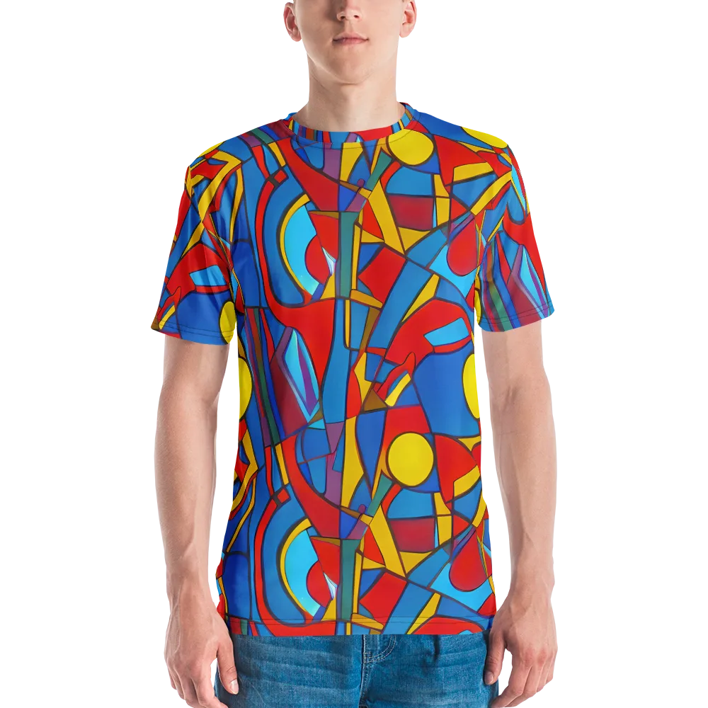 Mondrian Maze on Men's Crew Neck T-Shirt — Front