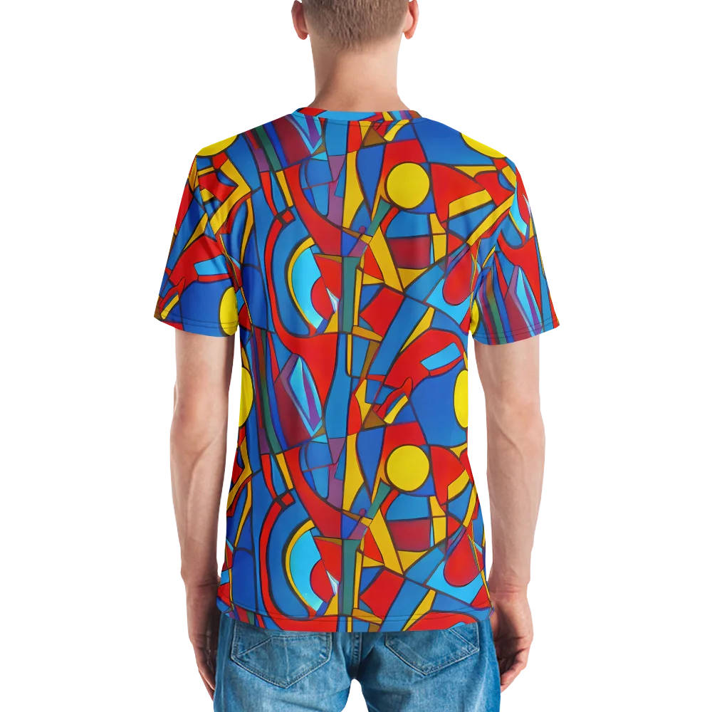 Mondrian Maze on Men's Crew Neck T-Shirt — Back