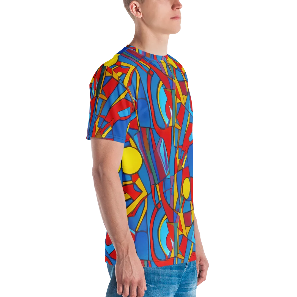 Mondrian Maze on Men's Crew Neck T-Shirt — Right