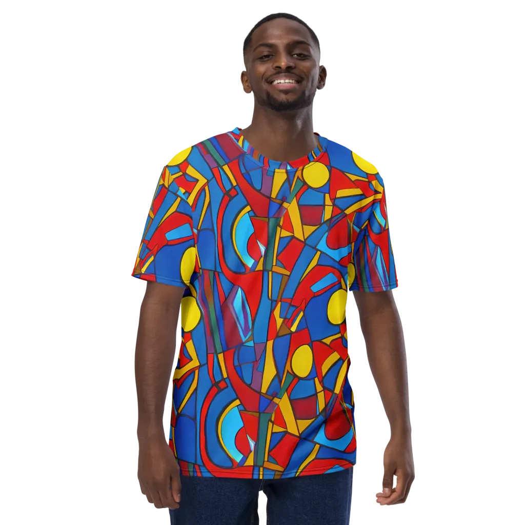 Mondrian Maze on Men's Crew Neck T-Shirt — Front
