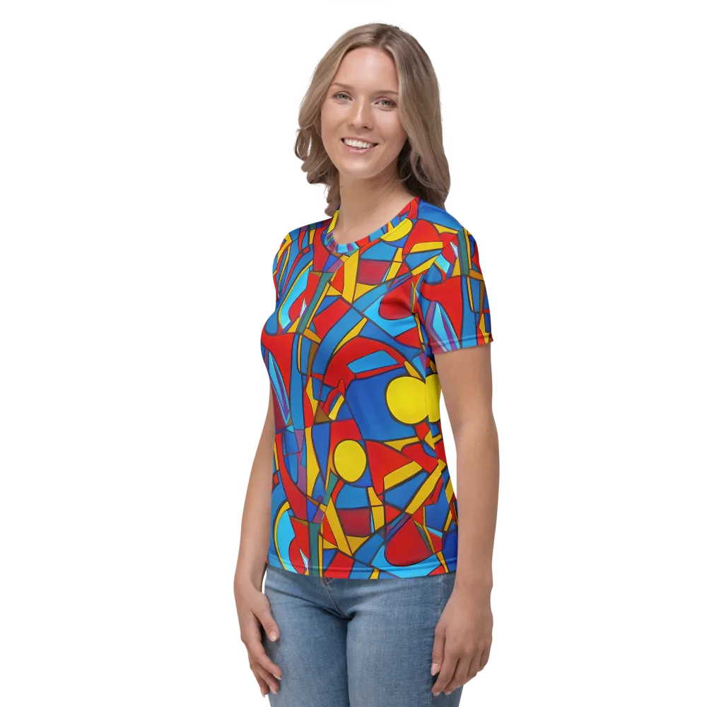 Mondrian Maze on Women's Crew Neck T-Shirt — Left