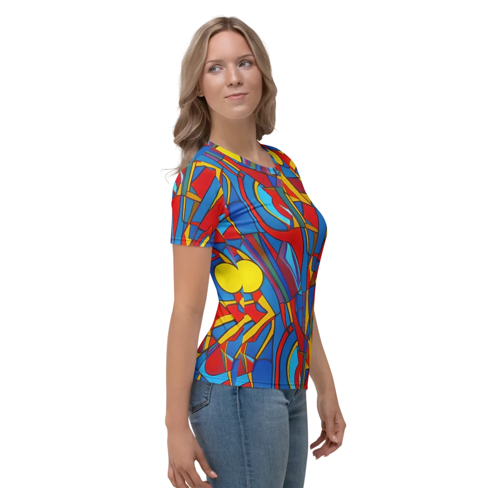 Mondrian Maze on Women's Crew Neck T-Shirt — Right