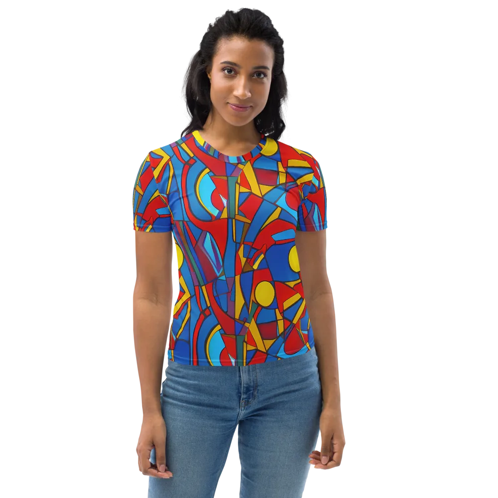 Mondrian Maze on Women's Crew Neck T-Shirt — Front