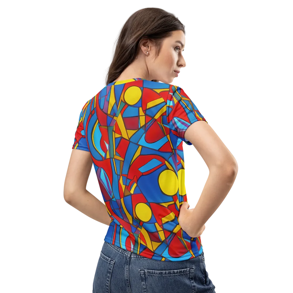 Mondrian Maze on Women's Crew Neck T-Shirt — Back