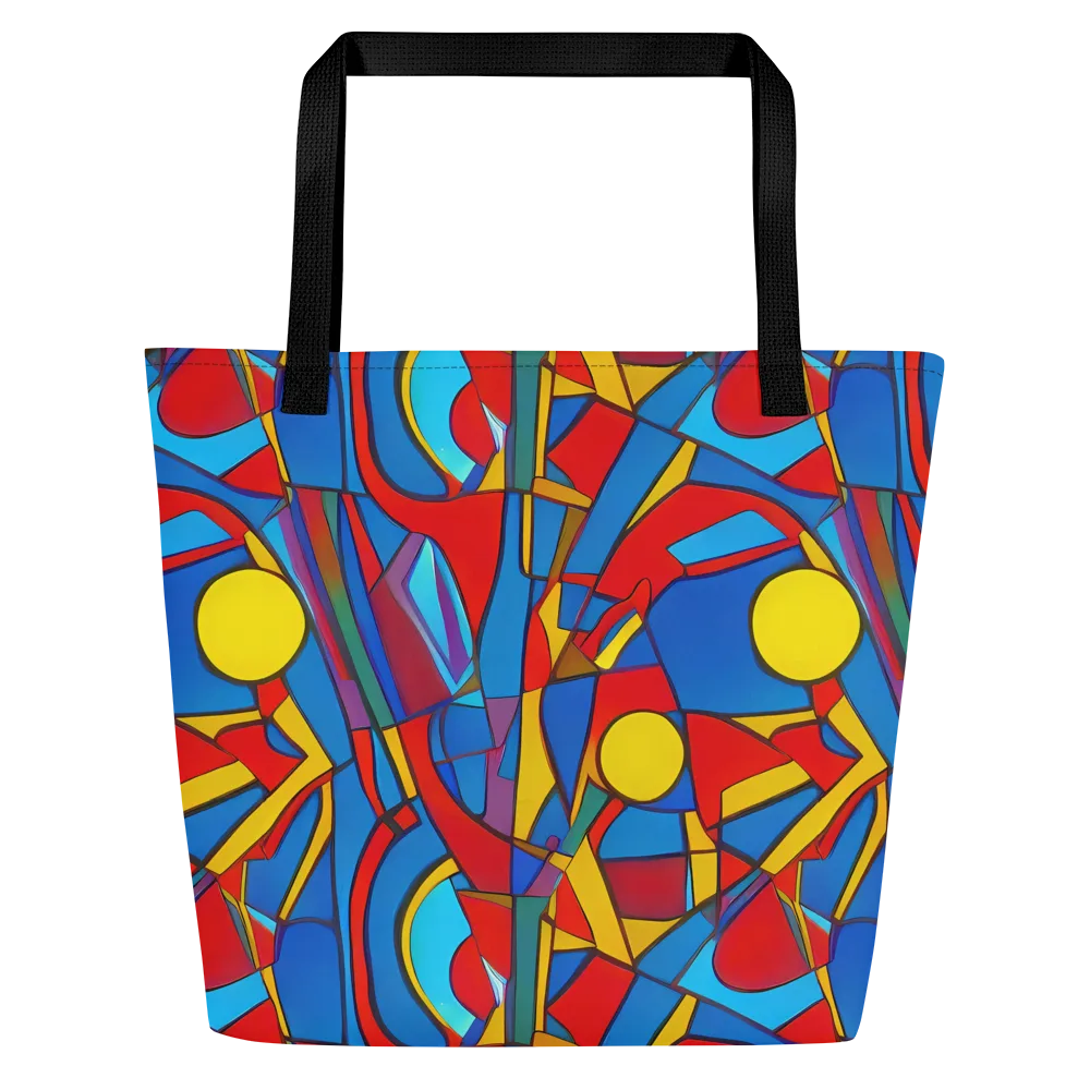 Mondrian Maze on Large Tote Bag W/ Pocket — Front