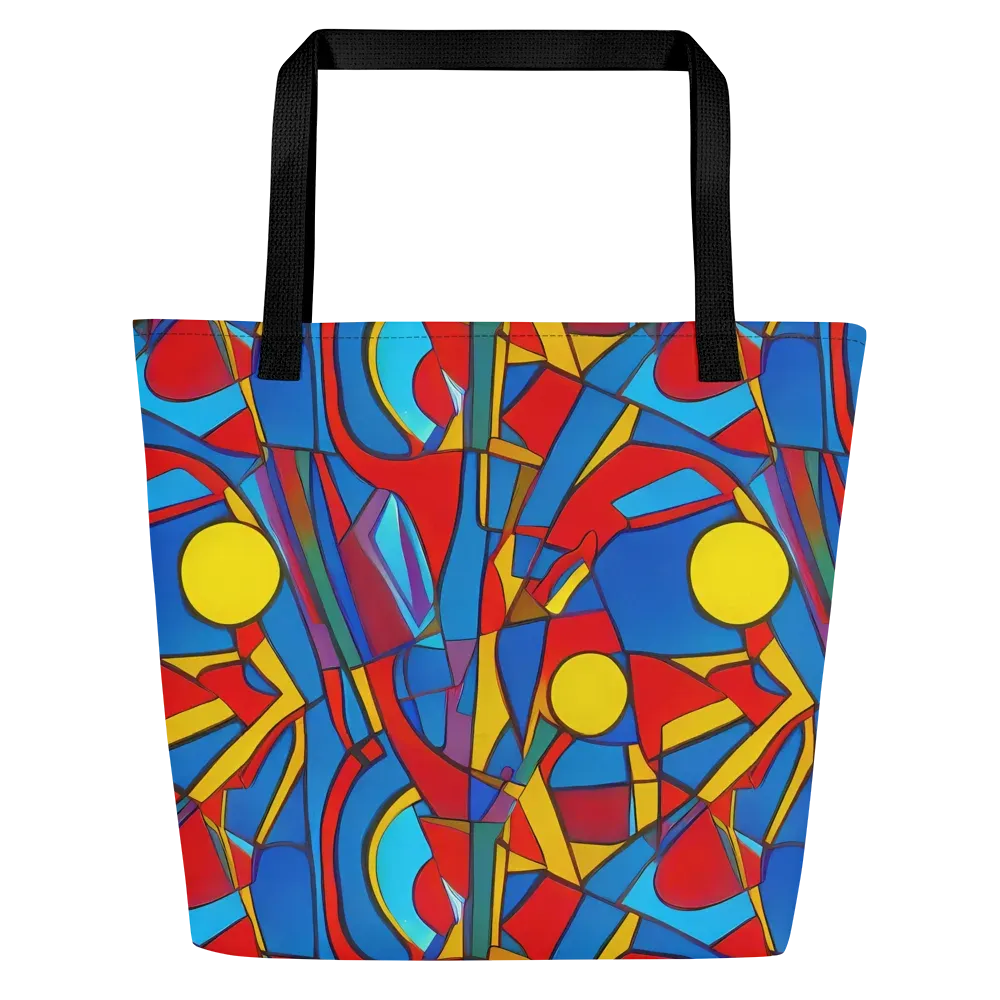 Mondrian Maze on Large Tote Bag W/ Pocket — Front