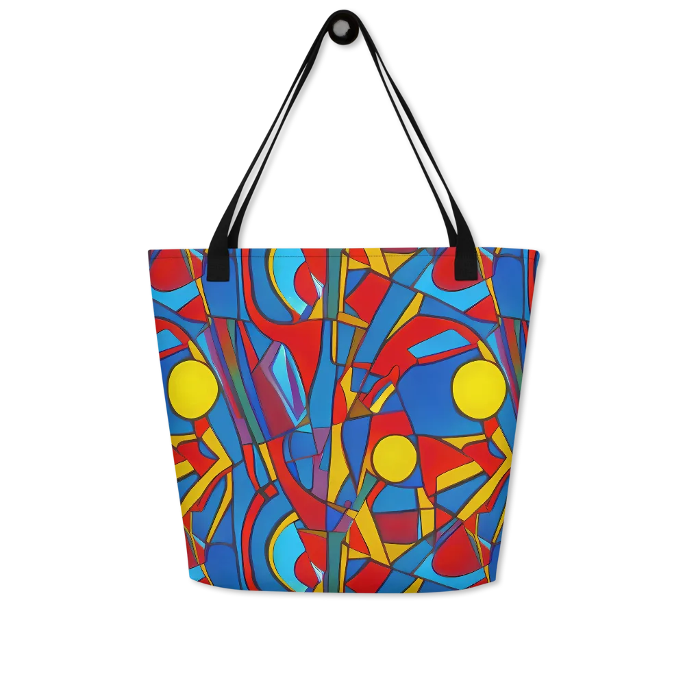 Mondrian Maze on Large Tote Bag W/ Pocket — Front