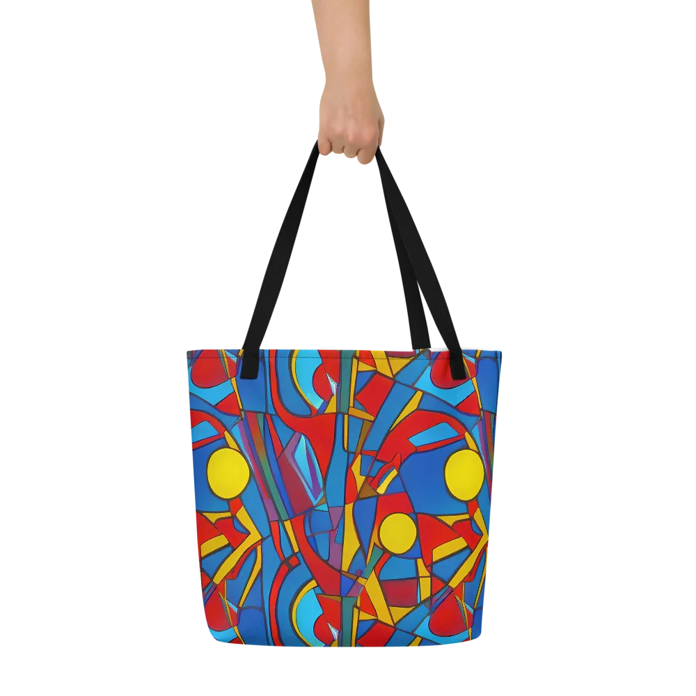 Mondrian Maze on Large Tote Bag W/ Pocket — Front