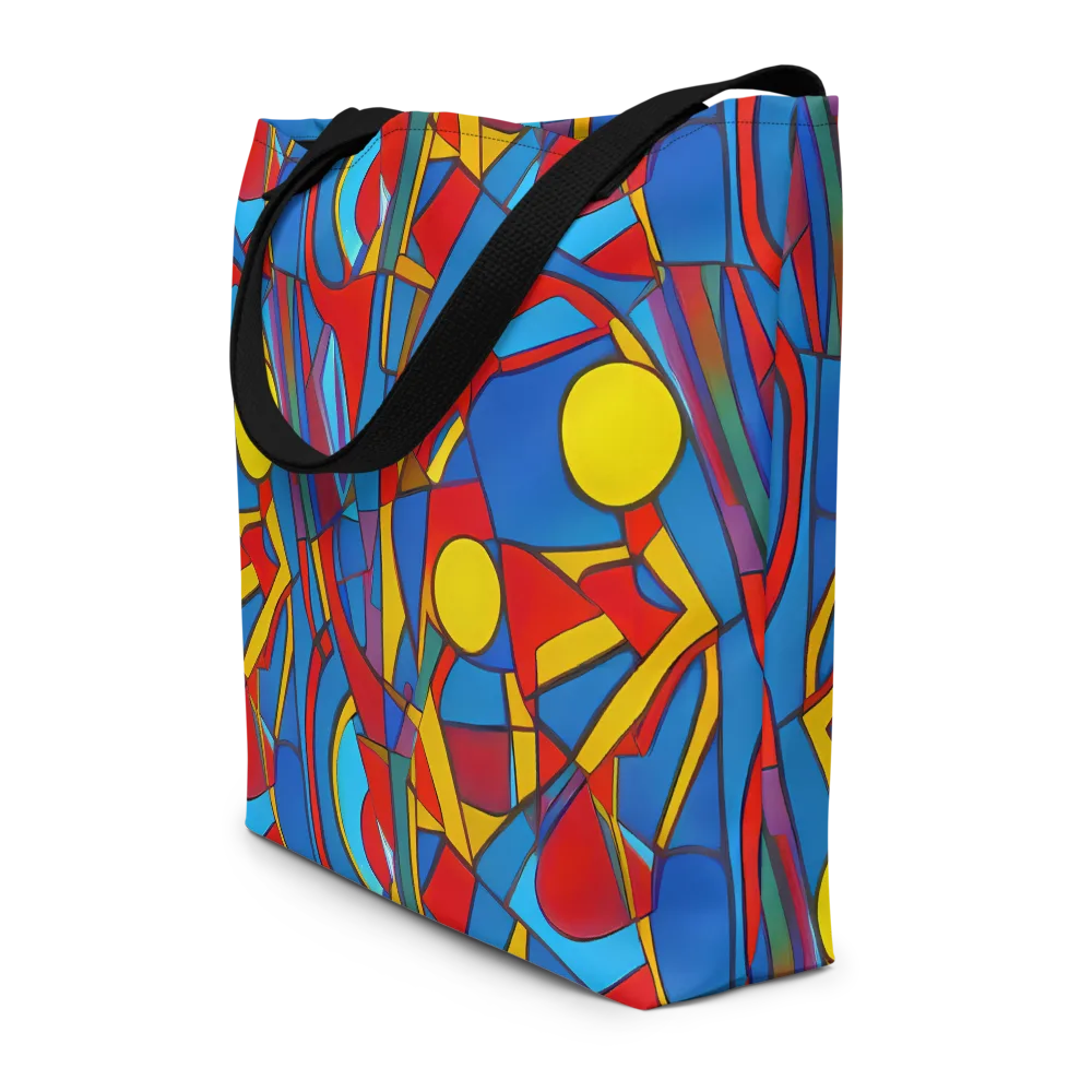 Mondrian Maze on Large Tote Bag W/ Pocket — Front