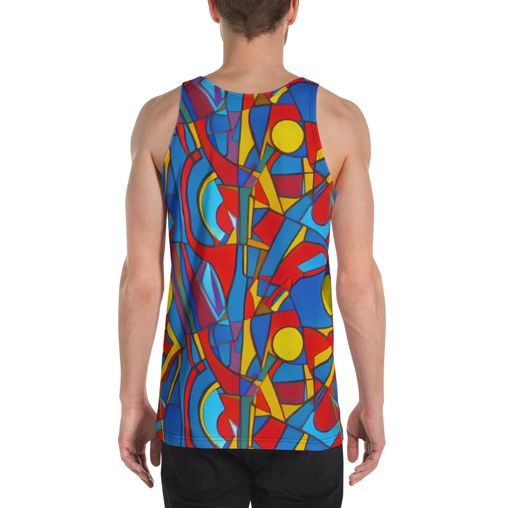 Mondrian Maze on Men's Tank Top — Back