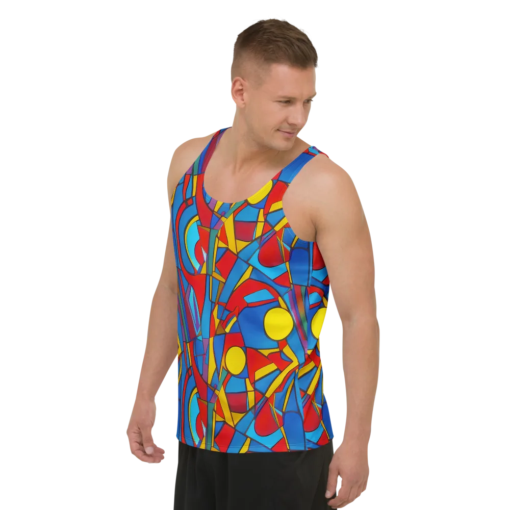 Mondrian Maze on Men's Tank Top — Left Front