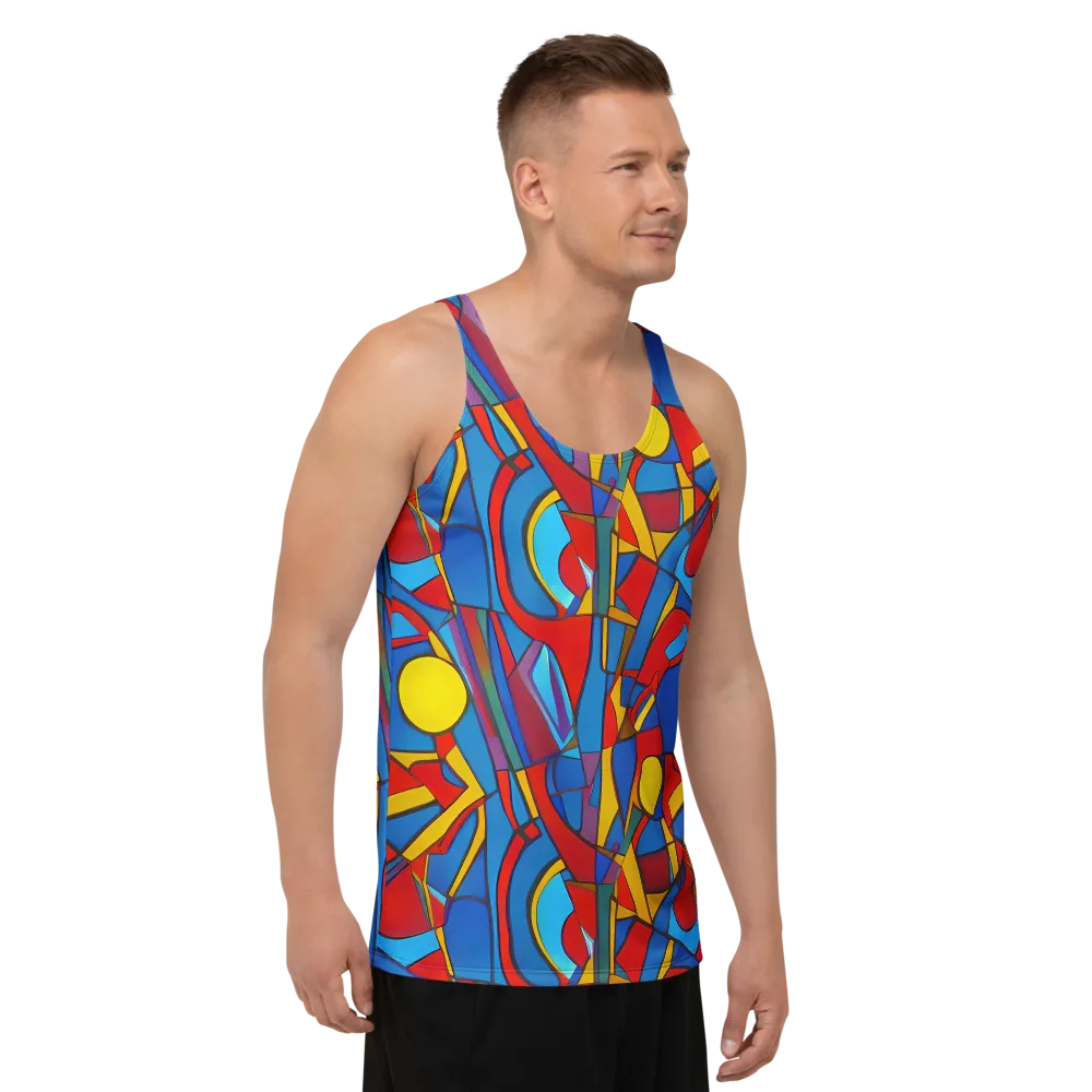 Mondrian Maze on Men's Tank Top — Right Front