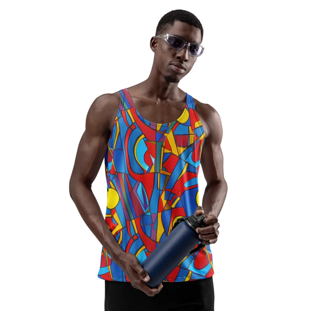Mondrian Maze on Men's Tank Top — Front