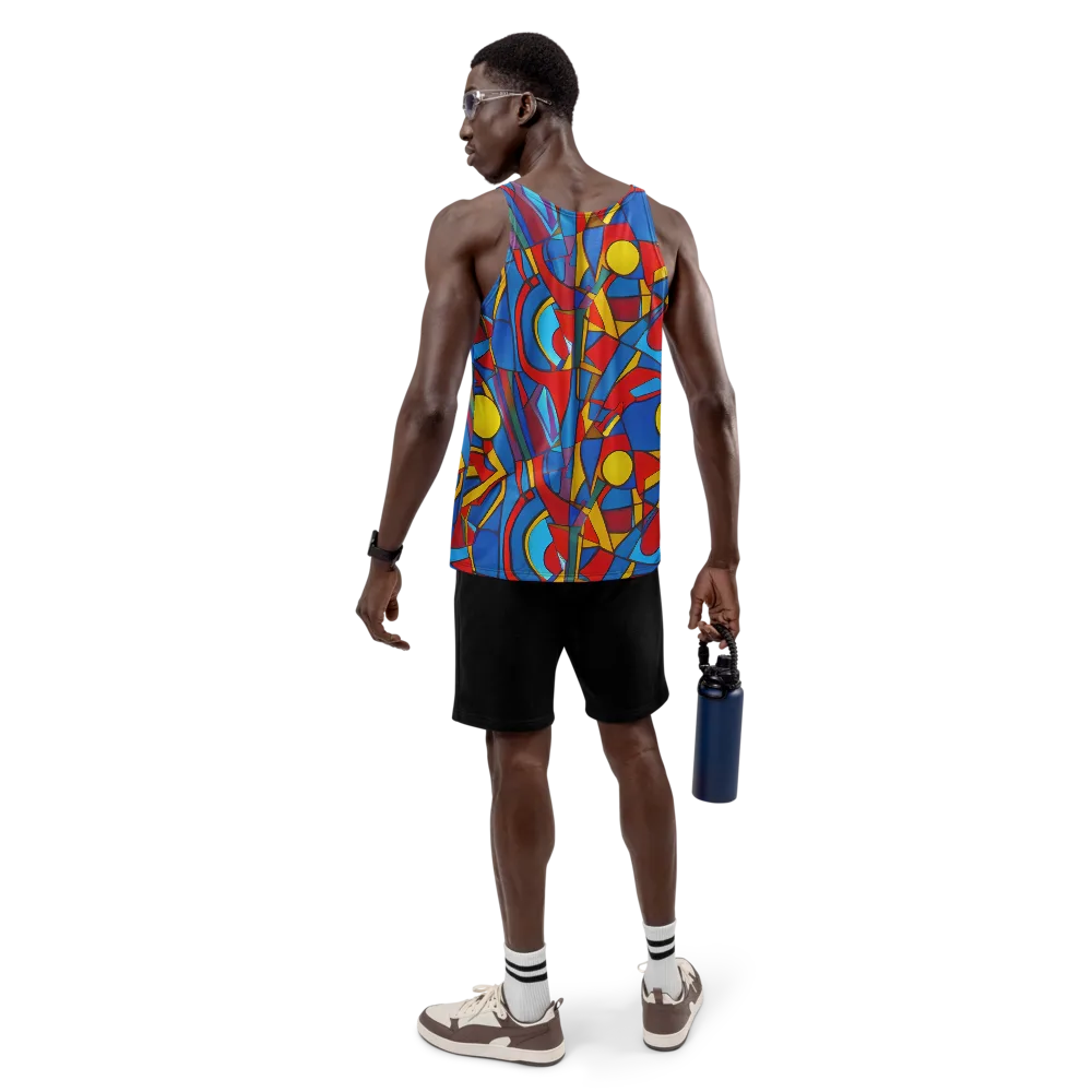 Mondrian Maze on Men's Tank Top — Back