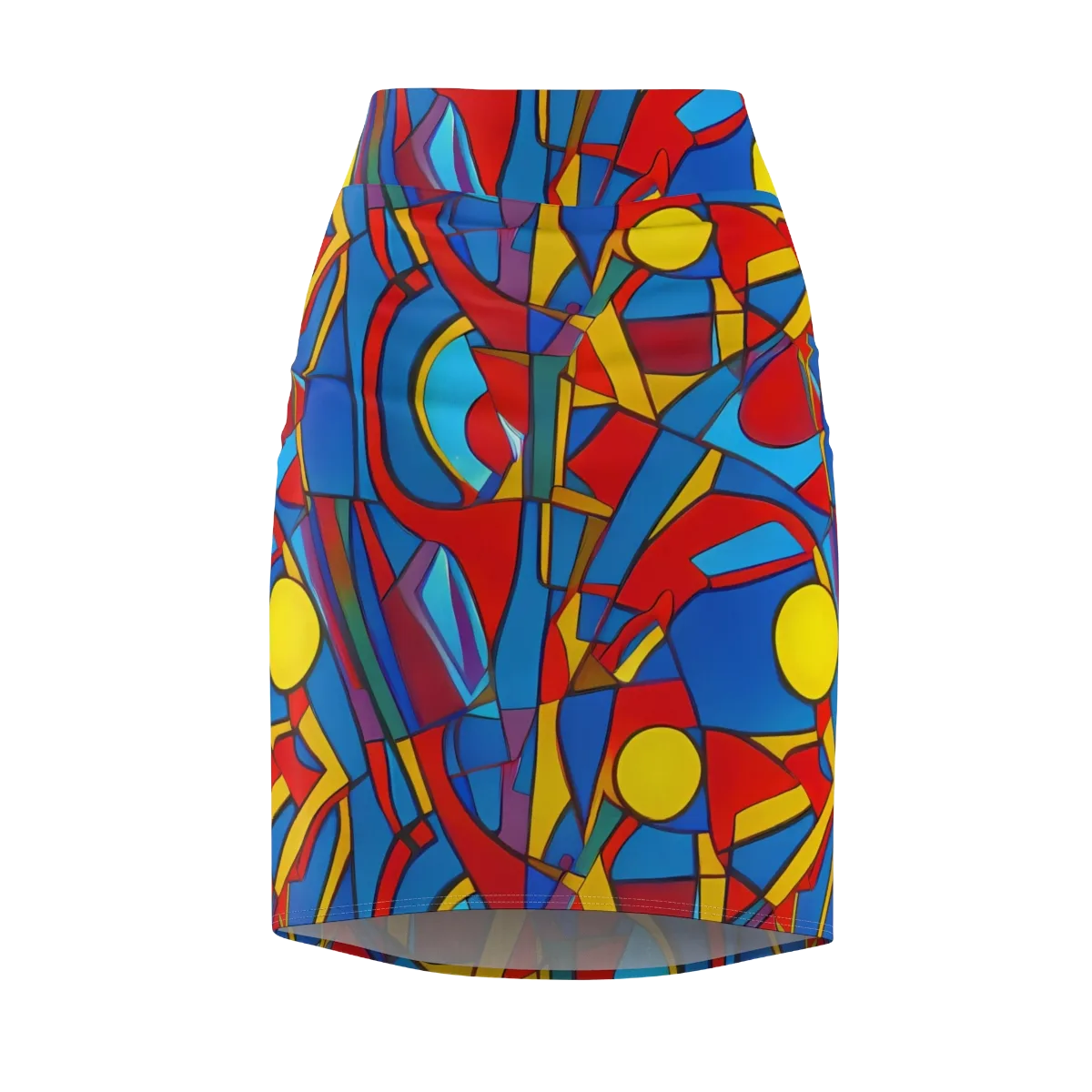 Mondrian Maze on Pencil Skirt — Front