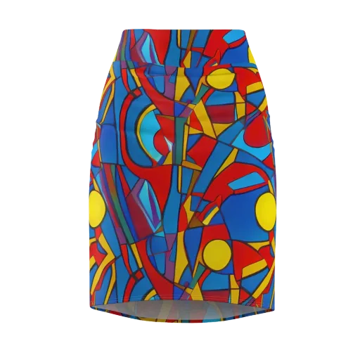 Mondrian Maze on a Pencil Skirt