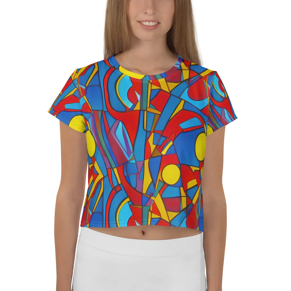 Mondrian Maze on Crop Tee — Front