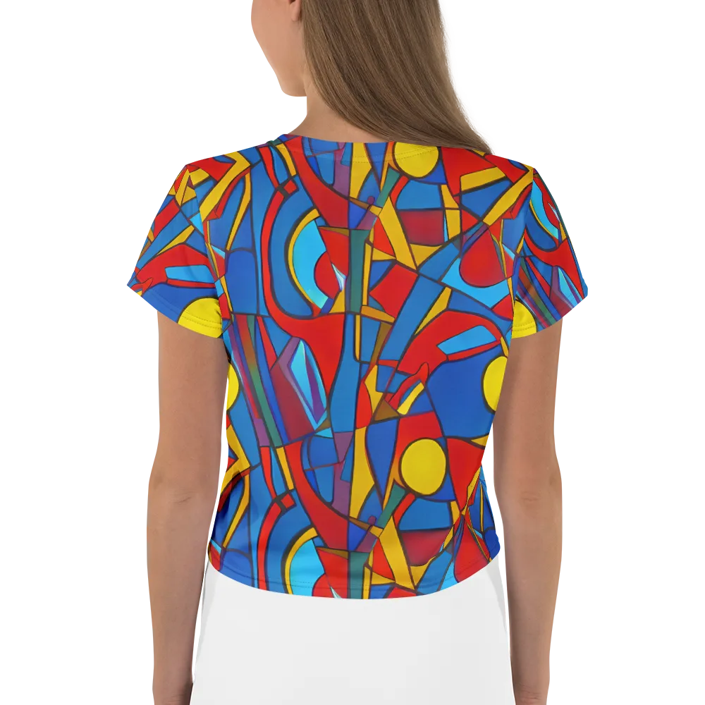 Mondrian Maze on Crop Tee — Back