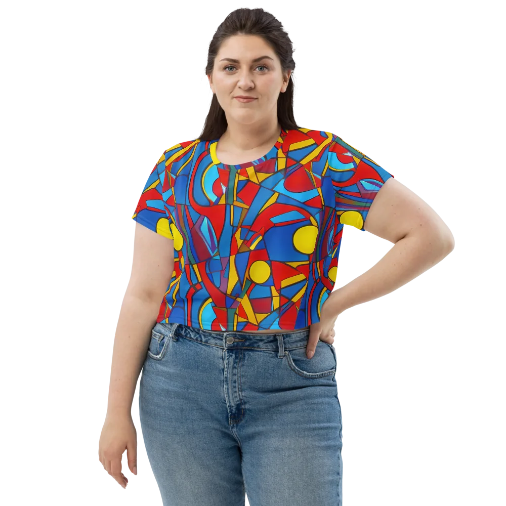 Mondrian Maze on Crop Tee — Front