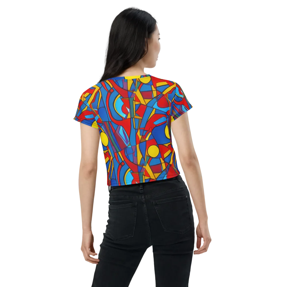 Mondrian Maze on Crop Tee — Back