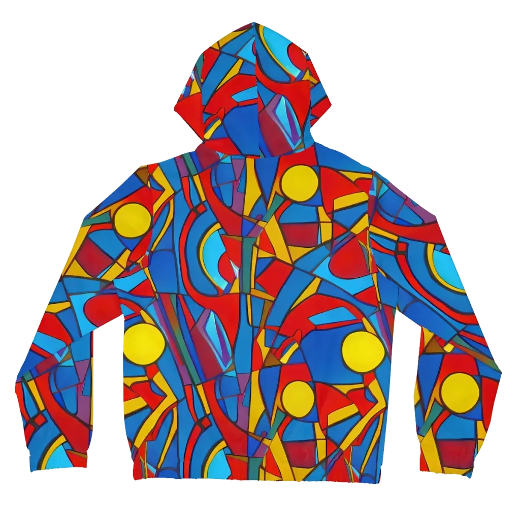 Mondrian Maze on Women's Full-Zip Hoodie — Back