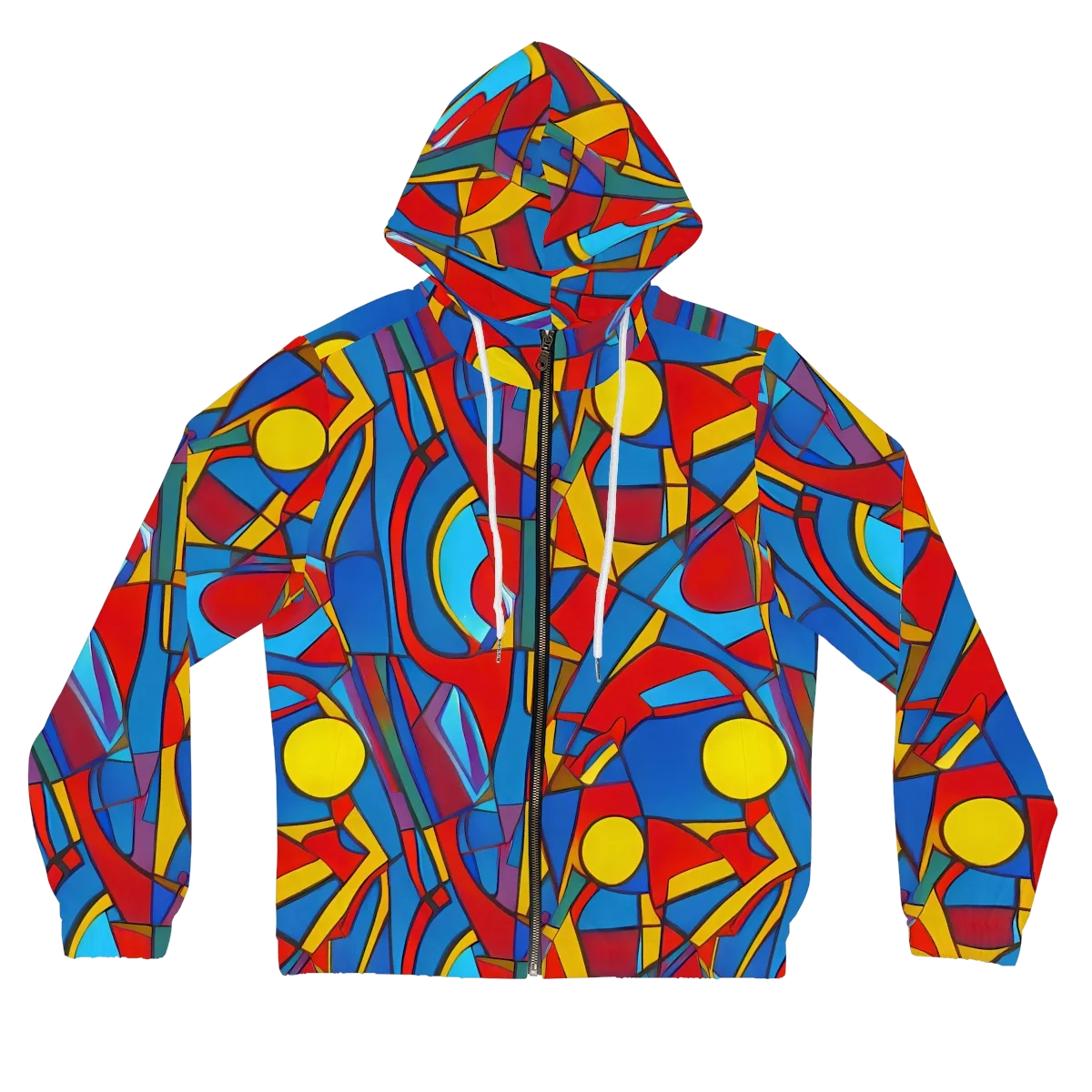 Mondrian Maze on Women's Full-Zip Hoodie — Front