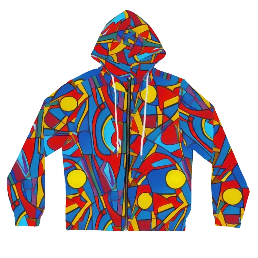 Mondrian Maze on a Women's Full-Zip Hoodie
