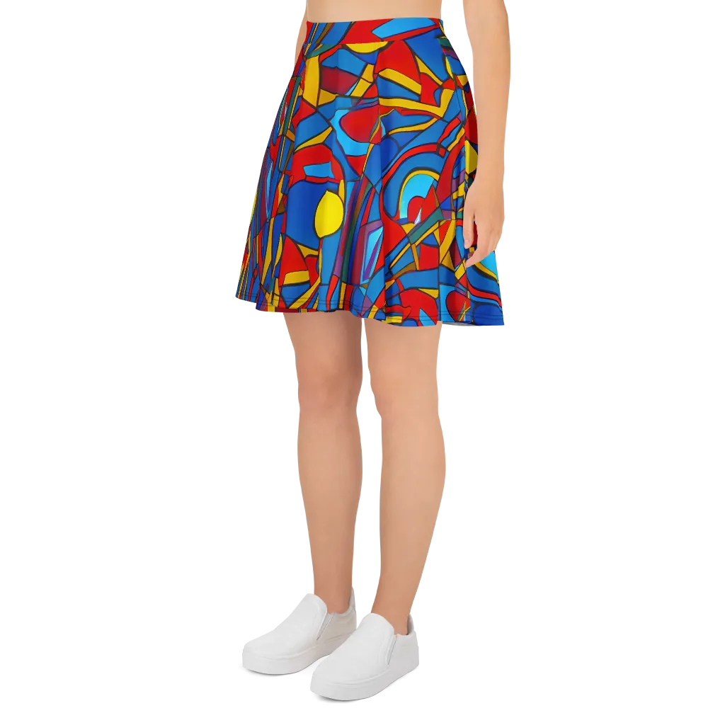 Mondrian Maze on Skater Skirt — Left