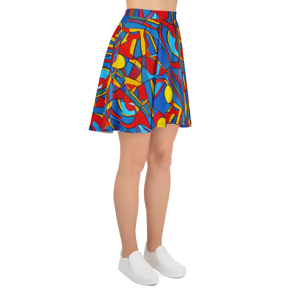 Mondrian Maze on Skater Skirt — Right