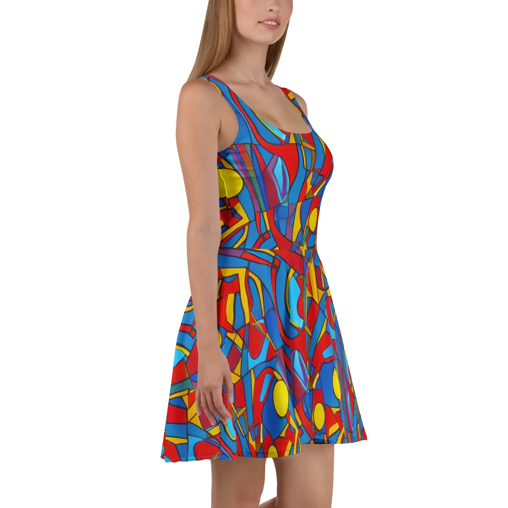 Mondrian Maze on Skater Dress — Right