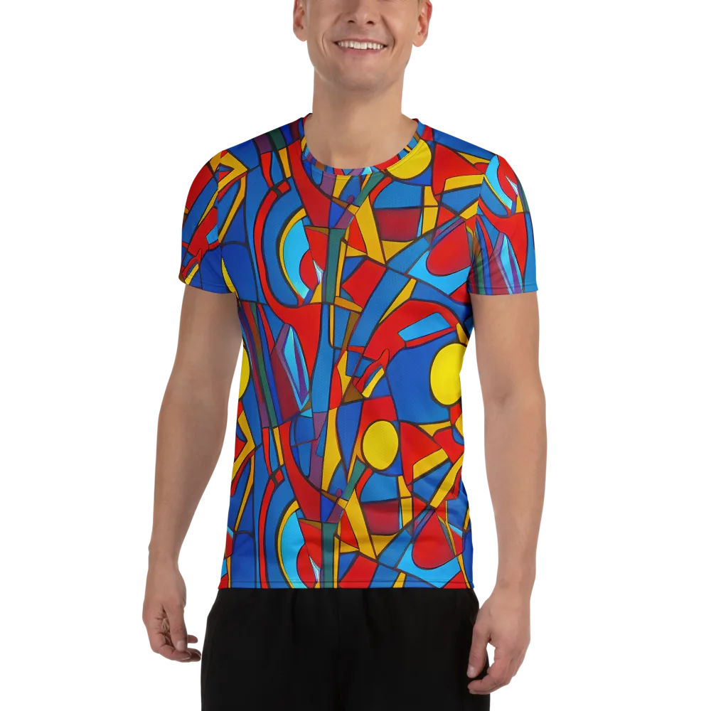 Mondrian Maze on Men's Athletic T-Shirt — Front