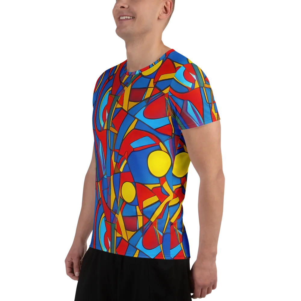 Mondrian Maze on Men's Athletic T-Shirt — Left